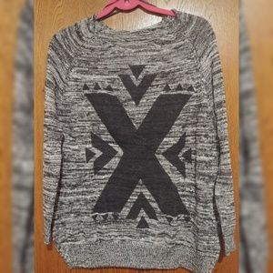 Cozy grey and black sweater